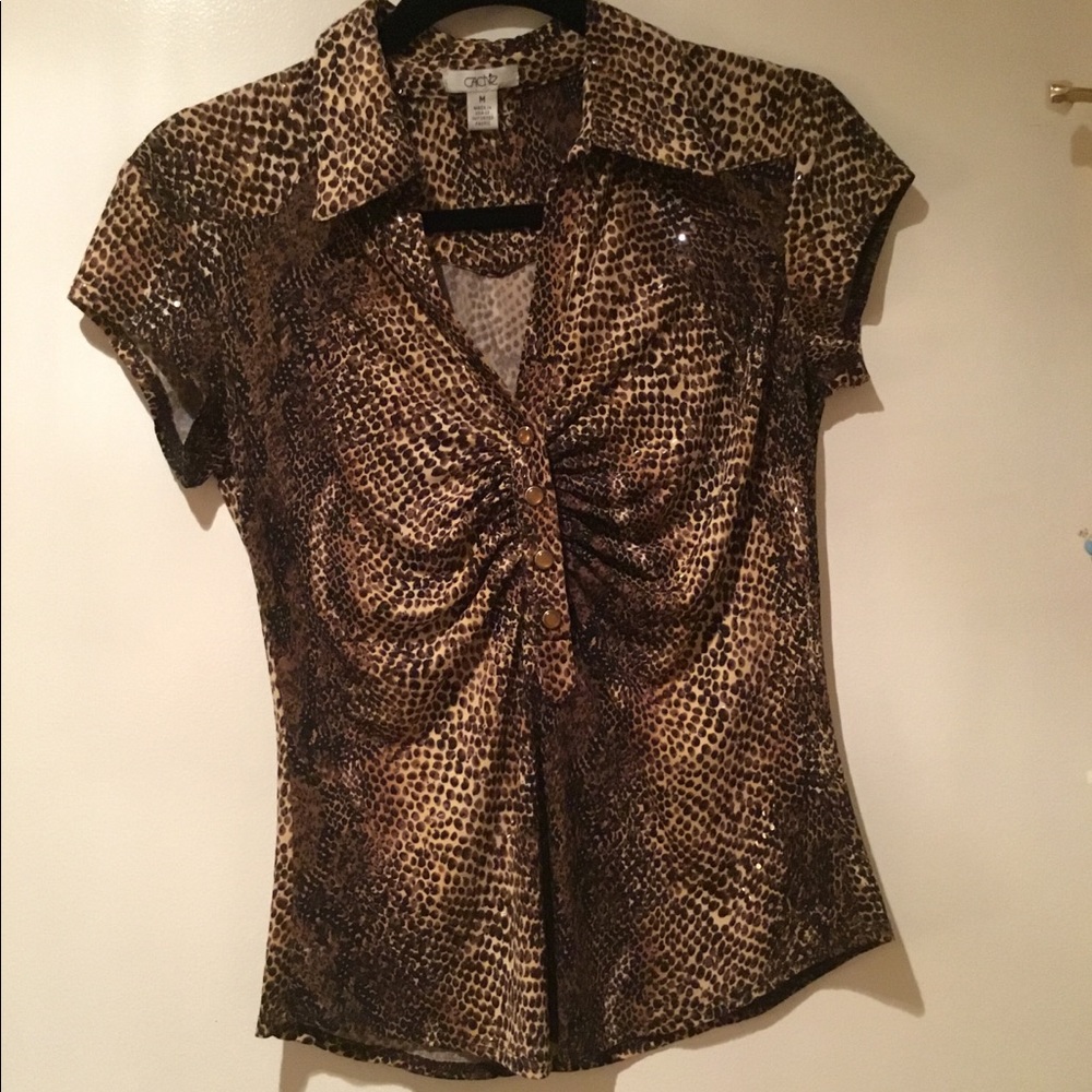 Cheetah Print Blouse